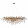 Złota lampa wisząca Paul Neuhaus ICICLE 2031-11 z kryształowymi elementami ozdobnymi na tle eleganckiego salonu.